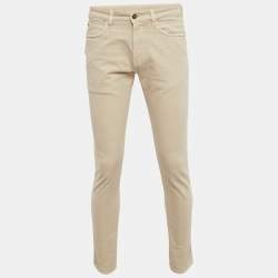Pre Owned Loro Piana Light Beige Denim Jeans M Waist 31"