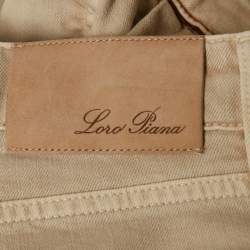 Pre Owned Loro Piana Light Beige Denim Jeans M Waist 31"