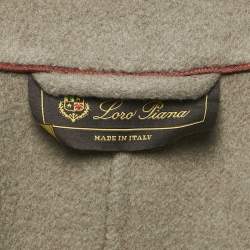 Pre Owned Loro Piana Khaki Brown Wool Single Breasted Long Overcoat XL