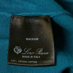 Pre Owned Loro Piana Blue Cotton Full Sleeve Polo T-Shirt M
