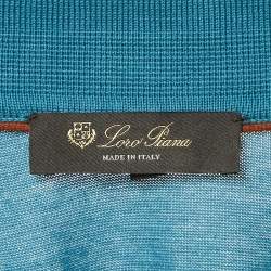 Pre Owned Loro Piana Blue Cotton Full Sleeve Polo T-Shirt M