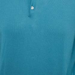 Pre Owned Loro Piana Blue Cotton Full Sleeve Polo T-Shirt M