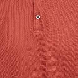 Loro Piana Rust Orange Cotton Pique Full Sleeve Polo T-Shirt XXXL