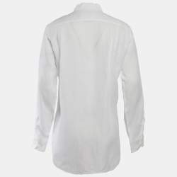 Pre Owned Loro Piana White Linen Long Sleeve Shirt XL