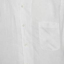 Pre Owned Loro Piana White Linen Long Sleeve Shirt XL