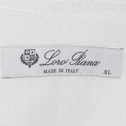 Pre Owned Loro Piana White Linen Long Sleeve Shirt XL