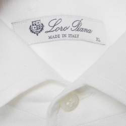 Pre Owned Loro Piana White Linen Long Sleeve Shirt XL
