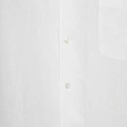 Pre Owned Loro Piana White Linen Long Sleeve Shirt XL