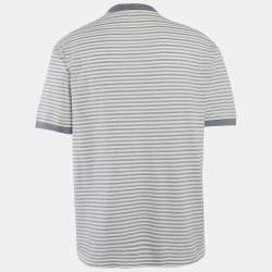 Pre Owned Loro Piana Blue Striped Cotton Crewneck T-Shirt L