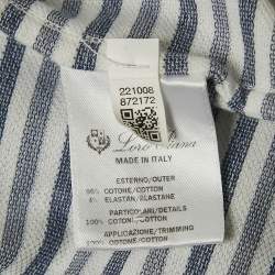 Pre Owned Loro Piana Blue Striped Cotton Crewneck T-Shirt L