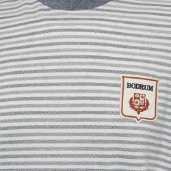 Pre Owned Loro Piana Blue Striped Cotton Crewneck T-Shirt L