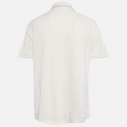 Pre Owned Loro Piana White Cotton Pique Polo T-Shirt XXL