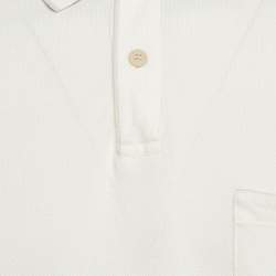 Pre Owned Loro Piana White Cotton Pique Polo T-Shirt XXL