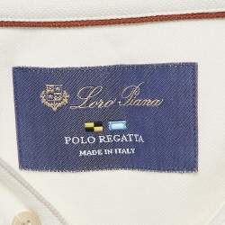 Pre Owned Loro Piana White Cotton Pique Polo T-Shirt XXL