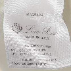 Pre Owned Loro Piana White Cotton Pique Polo T-Shirt XXL