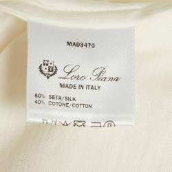 Pre Owned Loro Piana Off White Silk Jersey Crew Neck T-Shirt XXL