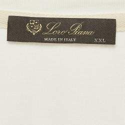 Pre Owned Loro Piana Off White Silk Jersey Crew Neck T-Shirt XXL