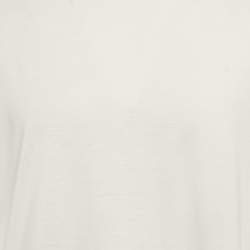 Pre Owned Loro Piana Off White Silk Jersey Crew Neck T-Shirt XXL