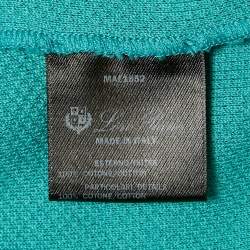 Pre Owned Loro Piana Blue Cotton Pique Polo T-Shirt XXXL