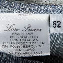 Loro Piana Blue Chambray Linen Button Front Jacket XL