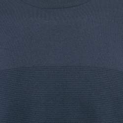 Pre Owned Loro Piana Navy Blue Wool Crew Neck Sweater XXL