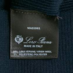Pre Owned Loro Piana Navy Blue Wool Crew Neck Sweater XXL