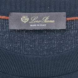 Pre Owned Loro Piana Navy Blue Wool Crew Neck Sweater XXL