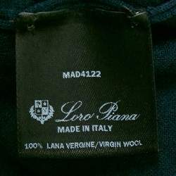 Pre Owned Loro Piana Navy Blue Wool Crew Neck Sweater 4XL