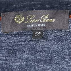 Pre Owned Loro Piana Navy Blue Wool Crew Neck Sweater 4XL