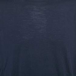 Pre Owned Loro Piana Navy Blue Wool Crew Neck Sweater 4XL