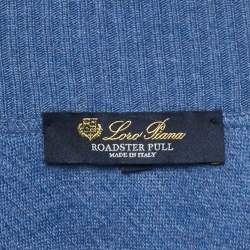 Pre Owned Loro Piana Blue Cashmere Roadster Mezzocollo Sweater XXXL