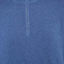 Pre Owned Loro Piana Blue Cashmere Roadster Mezzocollo Sweater XXXL