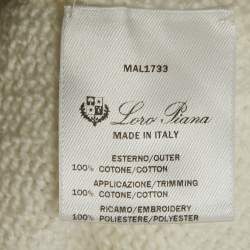 Pre Owned Loro Piana White Cotton Applique Detail Jumper XXXL