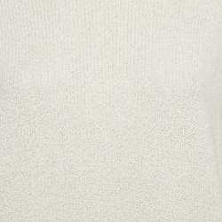 Pre Owned Loro Piana White Cotton Applique Detail Jumper XXXL