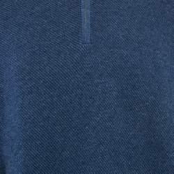 Pre Owned Loro Piana Navy Blue Cashmere Roadster Mezzocollo Sweater XXXL