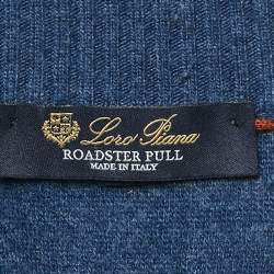 Pre Owned Loro Piana Navy Blue Cashmere Roadster Mezzocollo Sweater XXXL