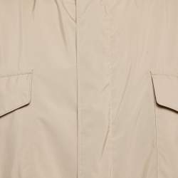 Pre Owned Loro Piana Beige Polyester Zip-Up Traveller Windmate Hooded Jacket XL