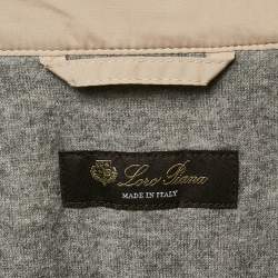 Pre Owned Loro Piana Beige Polyester Zip-Up Traveller Windmate Hooded Jacket XL