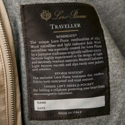 Pre Owned Loro Piana Beige Polyester Zip-Up Traveller Windmate Hooded Jacket XL