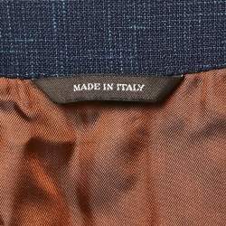 Pre Owned Loro Piana Navy Blue Wool Single Breasted Blazer XXL