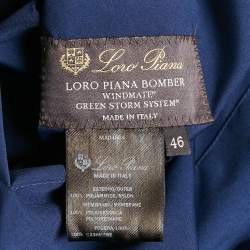 Loro Piana Blue Nylon Zip-Up Reversible Bomber Jacket S