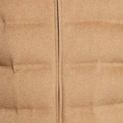 Pre Owned Loro Piana Brown Cashmere Quilted Down Parka S