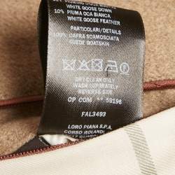 Pre Owned Loro Piana Brown Cashmere Quilted Down Parka S