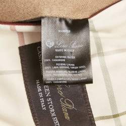 Pre Owned Loro Piana Brown Cashmere Quilted Down Parka S