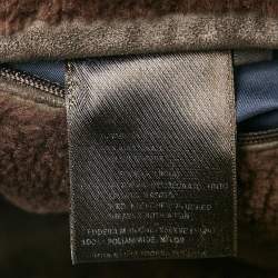 Pre Owned Loro Piana Navy Blue Nylon Fur Lined Storm System Hooded Jacket S