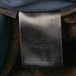 Pre Owned Loro Piana Navy Blue Nylon Fur Lined Storm System Hooded Jacket S