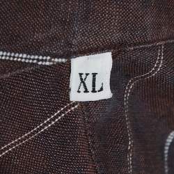 Pre Owned Loro Piana Purple Striped Linen Long Sleeve Shirt XL