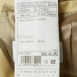 Bradbury X Loro Piana Vintage Beige Cotton Button Front Jacket 5XL