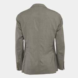 Loro Piana Grey Wool Single Breasted Blazer L