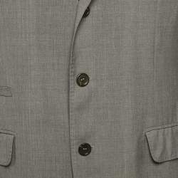 Loro Piana Grey Wool Single Breasted Blazer L